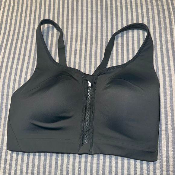 Athleta‎ ADVANCE ZIP FRONT BRA Gray 32 DD - Picture 3 of 10